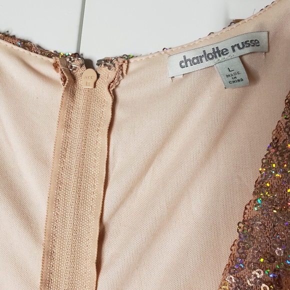 Champagne Cocktail Dress Sequin Glitter - Picture 2 of 3